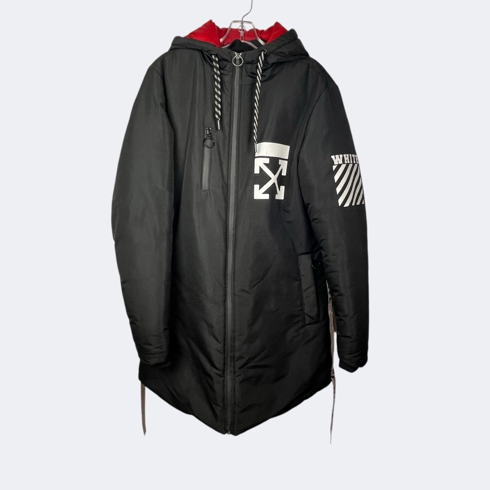 Off-White | 2013 "Seeing Things" Logo-Print Parka Jacket Size Large